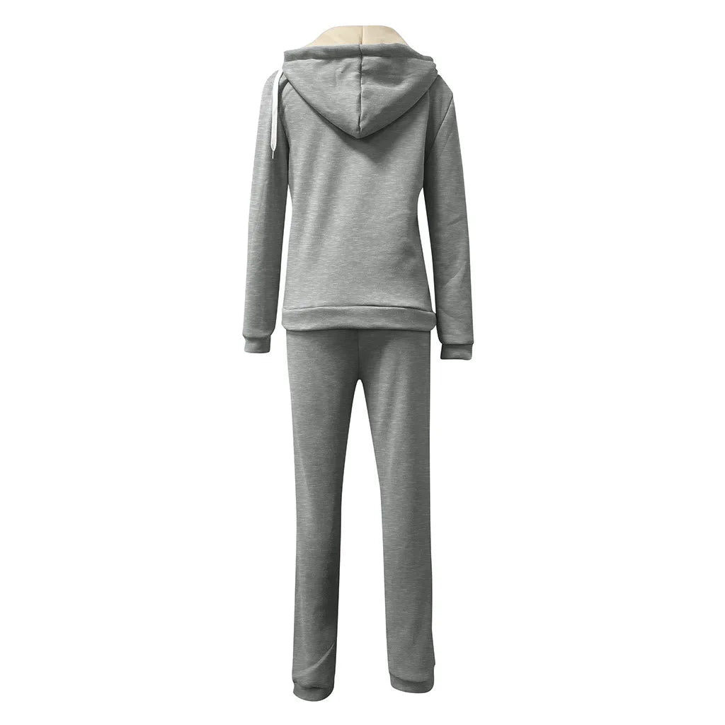 Winter Women Tracksuits Sports Suits Plus Velvet Hoodies Sweatshirts Pants Running Set Fleece Sportswear Warm Clothing Set