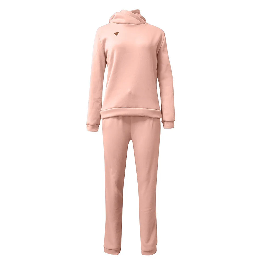 Winter Women Tracksuits Sports Suits Plus Velvet Hoodies Sweatshirts Pants Running Set Fleece Sportswear Warm Clothing Set