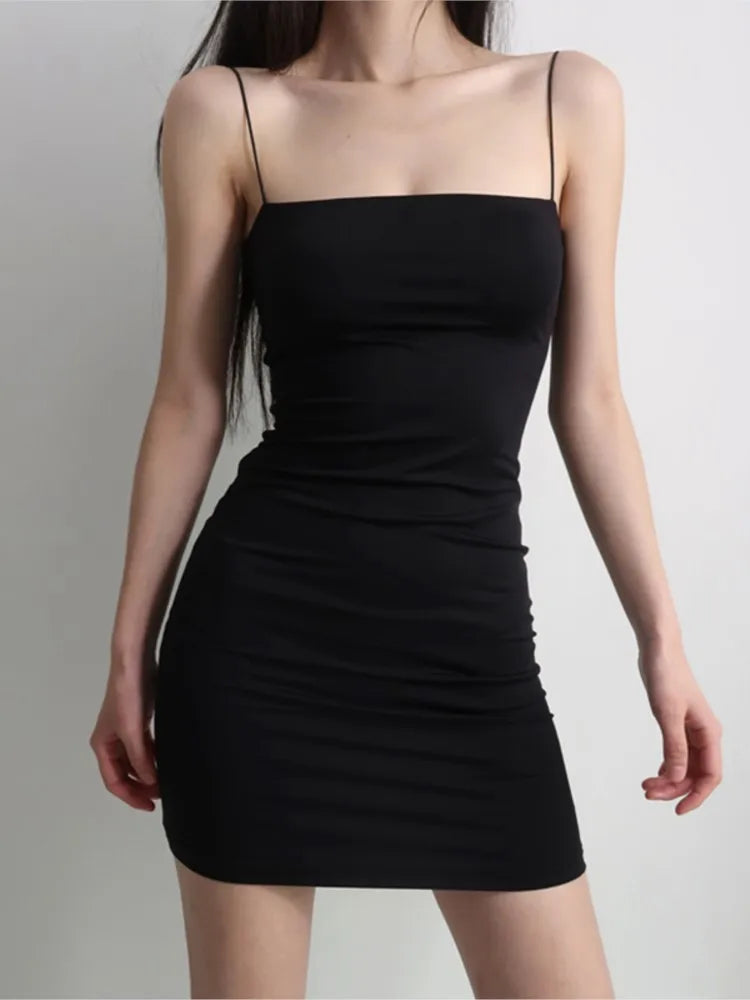 Black Sexy Dress Spaghetti Strap платье Female High Waist Sheath Short Summer Mini Sleeveless Vestidos